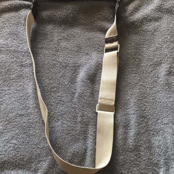 Michael Kors brown soft leather shoulder purse with canvas strap - Picture 11 of 16